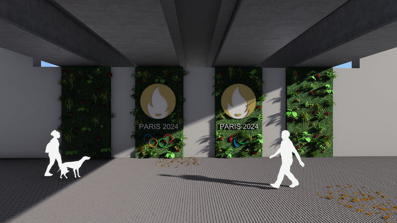 Découvrez notre projet mur végétal en extérieur aux couleurs des JO24 !