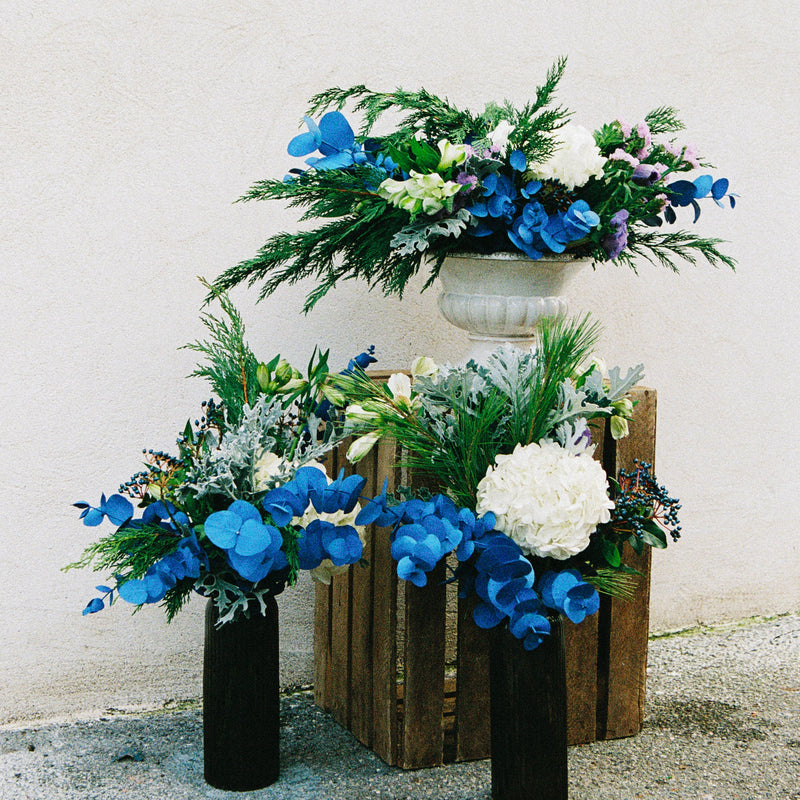 bouquet fleurs bleue livraison bureau
