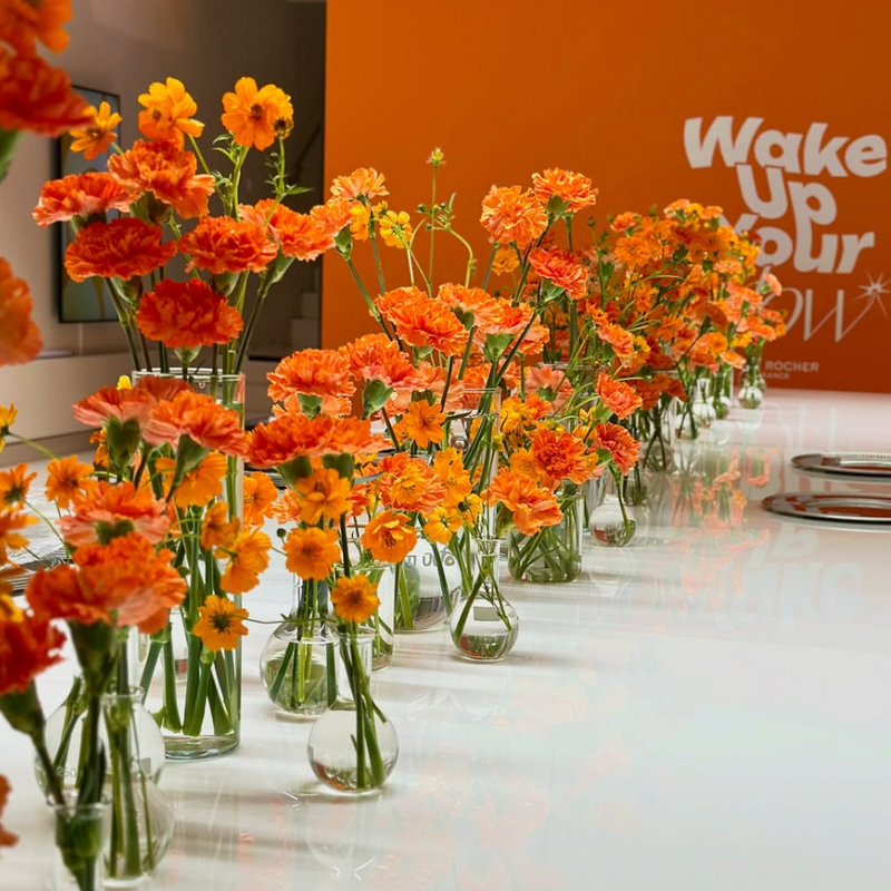 Fleurs orange Yves rocher wake up your glow