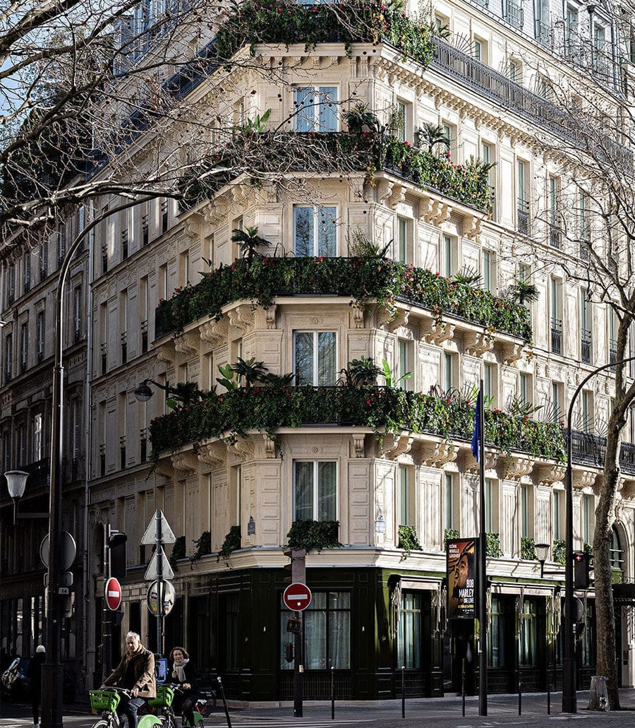 vegetalisation exterieure facade haussmanienne hotel paris plantes artificielles